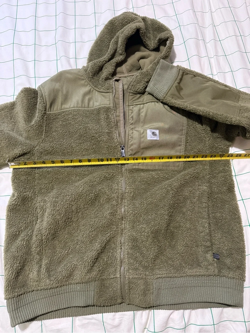 Carhartt Kids Olive Green Sherpa Hooded Zip Jacket